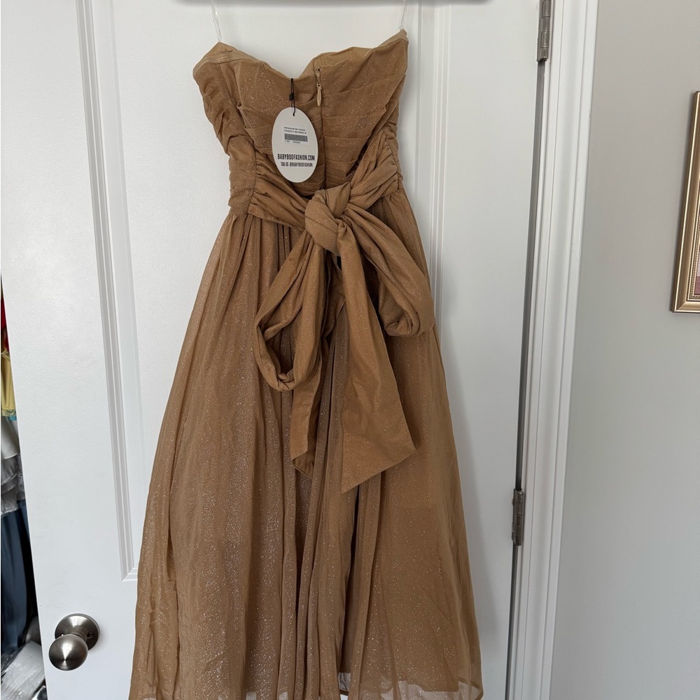 Babyboo Marissa Midi Dress - Gold Sparkle - Picture 3 of 3